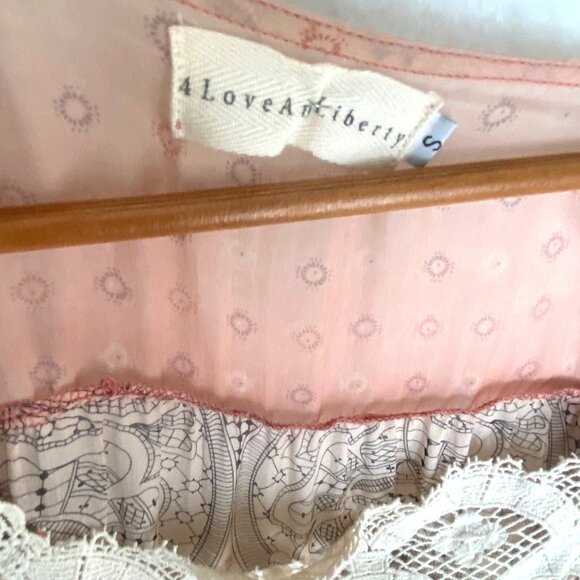 size S 4 Love & Liberty Johnny Was sheer relaxed loose fit tunic boho silk blous - Picture 8 of 10